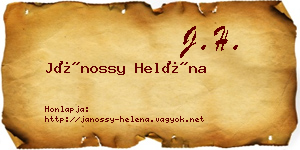 Jánossy Heléna névjegykártya